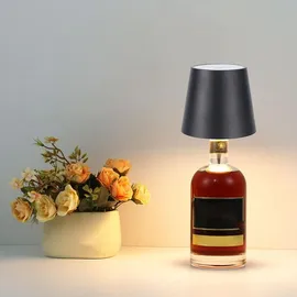 ideoon lights Akku Flaschenlampe Schwarz 4 St.