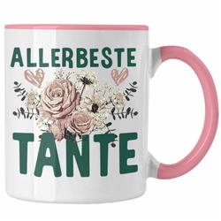 Trendation Tasse Trendation – Beste Tante der Welt Geschenk Tasse mit Spruch Kaffeetasse für Allerbeste Tante rosa