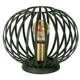 LUCIDE Led-Tischleuchte Manuela, mit Käfigschirm, grün/gold