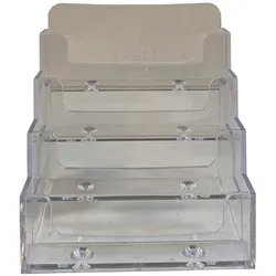 Exacompta 71158D 4x Prospekthalter Leaflet - 102x109x107 mm - 1 Fach - Fülltiefe 28 mm - Kristall