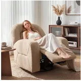 HOMCOM Relaxsessel Liegesessel mit Breitem Sitz (Liegesessel, 1-St., TV Sessel), Liegefunktion, Drehfunktion, Schaukelfunktion braun
