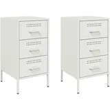 vidaXL Nachtschrank 2 Stk. 36 x 39 x 68 cm Weiß