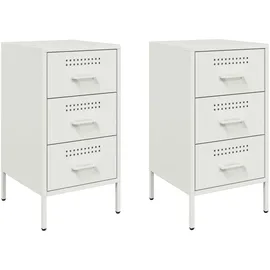 vidaXL Nachtschrank 2 Stk. 36 x 39 x 68 cm Weiß