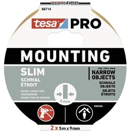 Tesa Mounting PRO Schmal 66714-00000-00 Montageband Weiß (L x B) 10m x 9mm 2St.