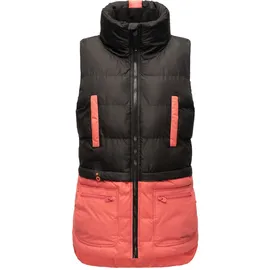 Marikoo Steppweste "Kiraraa", Damen, Gr. S (36), rot (schwarz, rouge), Obermaterial: 100% Polyester. Innenseite: 100% Polyester. Futter: 100% Polyester, Westen Steppweste, mit schönem Steppdesign