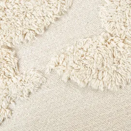 Beliani Pouf beige 45 x 45 x 45cm mit EPS-Perlen Quadratisch Strukturiert Blättermuster Modern Boho Bodenkissen Sitzpouf Sitzmöbel Indoor