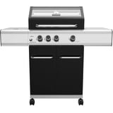 Grillfürst Gasgrill G310G - 3-Brenner Edelstahl, Grillwagen Gasgrill mit Sichtscheibe, Outdoor Grill mit Infrarot-Hochtemperaturzone, doppelwandigem Deckel und Gusseisen-Rosten