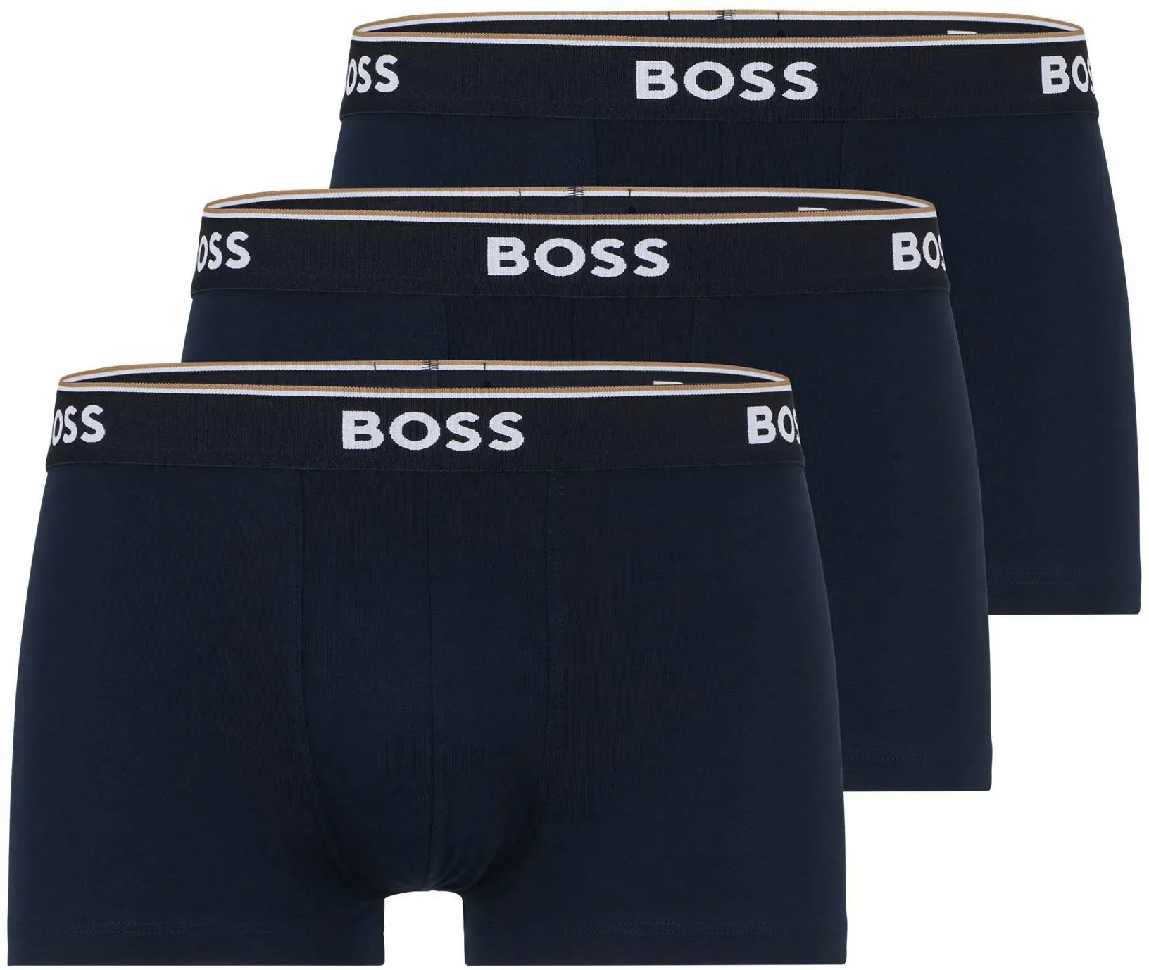 Boxer BOSS Gr. M, blau (navy) Herren Unterhosen mit BOSS Schriftzug auf dem Bund