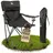BigDean Campingstuhl Luxus Faltbar Schwarz