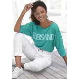 Elbsand 3/4-Arm-Shirt, mit Logodruck, Baumwoll-Mix, lockere Passform, grün