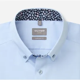Olymp Luxor, comfort fit, Button-down", Herren, Gr. 41, Normaler Arm, hellblau, 100% Baumwolle, Hemden,