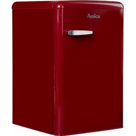 Amica KS 15611 R Retro-Kühlschrank (108 l, 860 mm hoch, Weinrot)