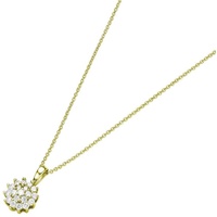 Luigi Merano Goldkette Blüte mit Brillanten, Gold 585 weiß