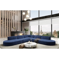 Sofa Dreams Ecksofa Polster Eck Stoffsofa Samtstoff Ecksofa Couch Alegranza L Form Stoff, Loungesofa blau