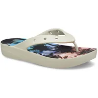 Crocs Damen Classic Platform Flip W Flipflop, Bone/Multi, 56 EU