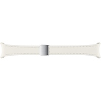 Samsung D-Buckle Hybrid Eco-Leather Band (Slim, S/M) ET-SHR93 für die Galaxy Watch6, Uhrenarmband, Original Armband, D-Buckle, Lederimitat, Fluorkautschuk, anpassbare Faltschließe, elegant, Cream