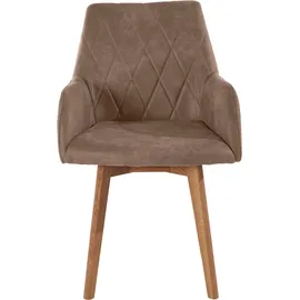 Home Affaire Brest 59,5x88x66 cm, 2 St., Microfaser, Gestell Eiche Massiv geölt