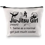 LEVLO Jiu Jitsu Make-up-Tasche für Mädchen, Kampfkunst, Geschenk, Sport, Geschenk, Taekwondo, Jiu, Jitsu, MMA, Muay Thai, Bjj, Liebhaber, Kosmetiktasche, Jiu- Jitsu Girl Ku, modisch