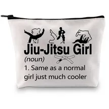 LEVLO Jiu Jitsu Make-up-Tasche für Mädchen, Kampfkunst, Geschenk, Sport, Geschenk, Taekwondo, Jiu, Jitsu, MMA, Muay Thai, Bjj, Liebhaber, Kosmetiktasche, Jiu- Jitsu Girl Ku, modisch