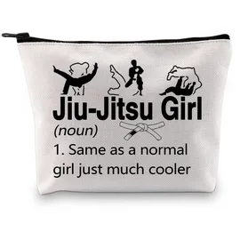 LEVLO Jiu Jitsu Make-up-Tasche für Mädchen, Kampfkunst, Geschenk, Sport, Geschenk, Taekwondo, Jiu, Jitsu, MMA, Muay Thai, Bjj, Liebhaber, Kosmetiktasche, Jiu- Jitsu Girl Ku, modisch