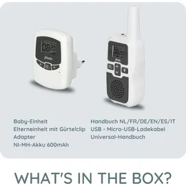 Alecto DBX-80 - Babyphone mit Reichweite von bis zu 3.000 Metern, weiß/anthrazit - Weiß,