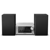 Panasonic SC-PM702EG-S Neat Micro Hi-Fi Stereoanlage mit CD, DAB+/FM-Radio, USB und Bluetooth, Lautsprecher 80 W, Basskontrolle, Silber