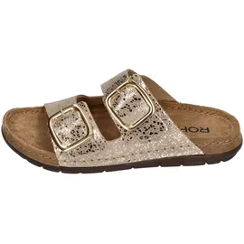 ROHDE Damen Pantolette Leder Schnalle Muster schimmernd Rodigo-D 5857, Größe:40 EU,