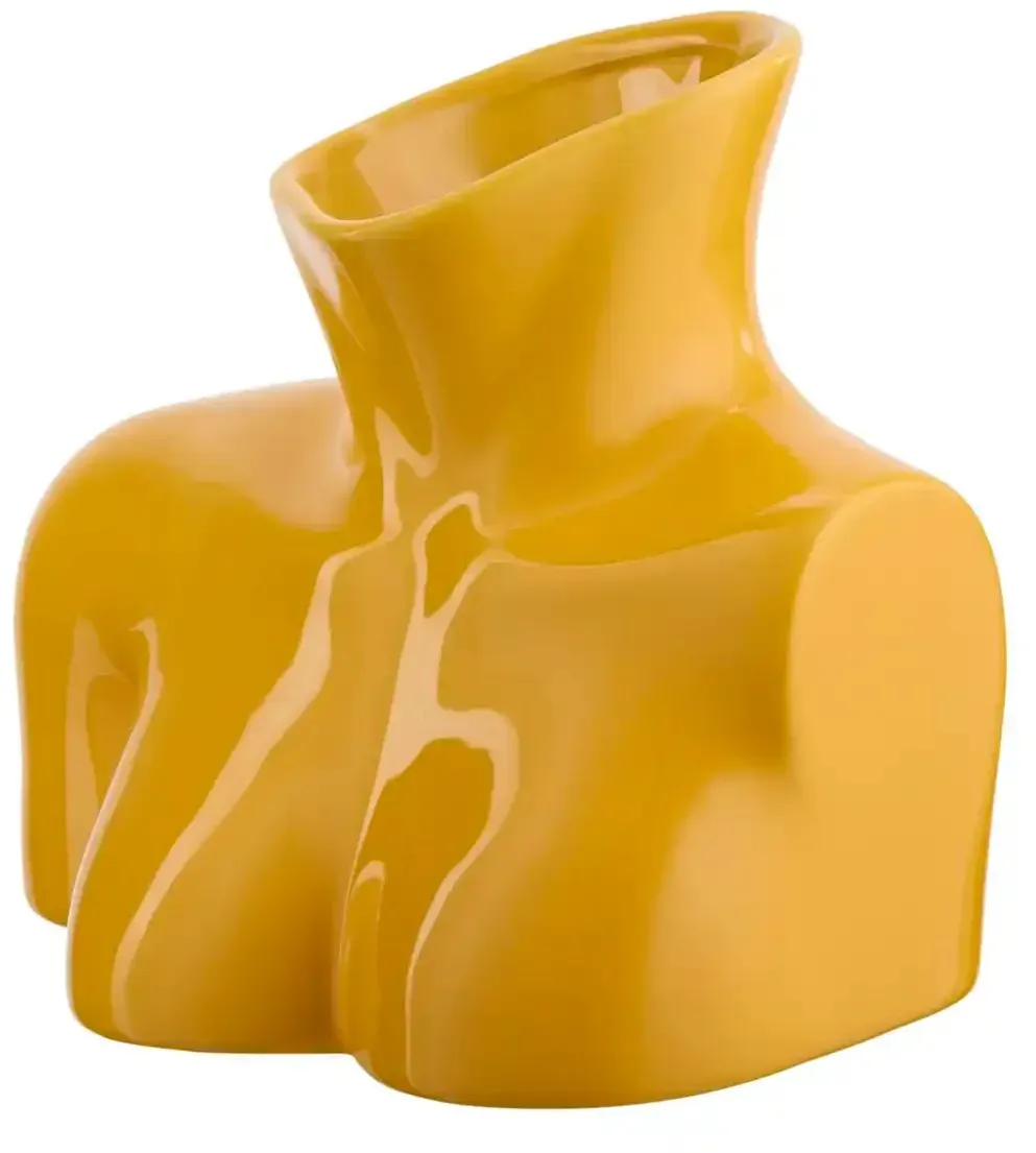 DONKEY Vase Torso   ¦ gelb ¦ Dolomite ¦ Maße (cm): B: 25 H: 21 T: 17.0