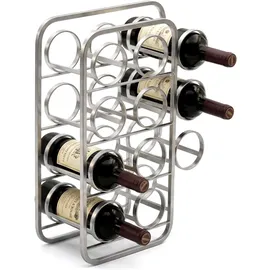 FineBuy Weinregal 34 x 15 x 47 cm Silber