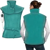 sinnlein Heizkissen, 60x85cm, elektrisch für Rücken Schulter Nacken | Wärmekissen mit 3 Temperaturstufen & Abschaltautomatik (Türkis)