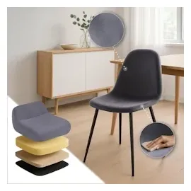 CLP 4er Set Esszimmerstühle Napier dunkelgrau Samt