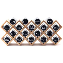 Hanseküche Gewürzregal 18x Gewürzgläser Braun