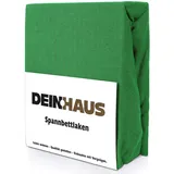 DH DEIN.HAUS Frottee Weiches Spannbetttuch 180 x 200 cm – Baumwolle, mit Gummizug, pflegeleicht, Bettlaken – Farbe: Dunkelgrün