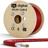 hb-digital Solar Kabel 200m Solarkabel 6mm2 H1Z2Z2-K Photovoltaik Kabel für Solaranlagen rot