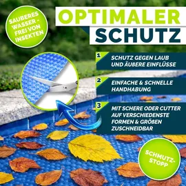 tillvex Premium Pool Solarabdeckplane Blau 305 cm