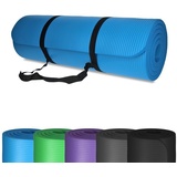 TALK-POINT Yogamatte Gymnastikmatte 185 x 61 x 1,5 cm, mit Tragegurt | Blau
