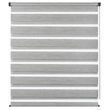 GARDINIA Doppelrollo de luxe, Duo-Rollo, Seitenzugrollo, Transparente und blickdichte Streifen, Verstellbar, 60 x 180 cm, Grau-melange