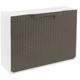 GarPet Schuhbox Schuhkipper weiß Erweiterbar Flur Schuh Kommode Regal System Rattan braun