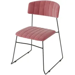 Essentials Mundo Stapelstuhl Rosa, Velours gepolstert, feuerhemmend, 54x55x79cm (BxTxH), 53005