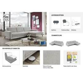 die planbar Ecksofa DIE PLANBAR "MP-IN20110 L-Form mit Kaltschaum-Polsterung", beige (natur), B:302cm H:87cm T:178cm, 100% Polyester, Sofas, Ecksofa, optional mit Funktionen erhältlich