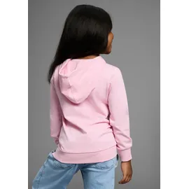 Kidsworld Kapuzensweatshirt KIDSWORLD "Longsweatshirt mit niedlichem Einhorn", Mädchen, Gr. 128/134, rosa, Sweatware, Obermaterial: 100% Baumwolle, bedruckt, Basic Po-bedeckend, Bündchen, Sweatshirts, Langarm, Basic-Passform, bedruckt, mit Kapuze, aus Baumwolle