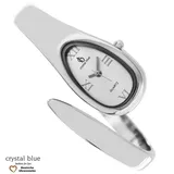 crystal blue Quarzuhr Damen Spangenuhr silber analog, Gratis Versand