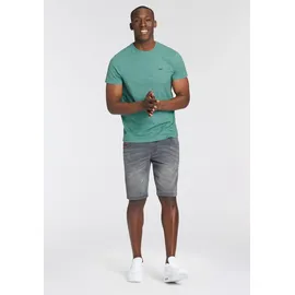 Bruno Banani BRUNO BANANI, Herren, Gr. 3XL (64/66), grün (grün, meliert), Single Jersey, Obermaterial: 100% Baumwolle, meliert, slim fit hüftlang, Rundhals, gerader Abschluss, Shirts T-Shirt, Mit Doppelkragen und Zierbrusttasche, Topseller