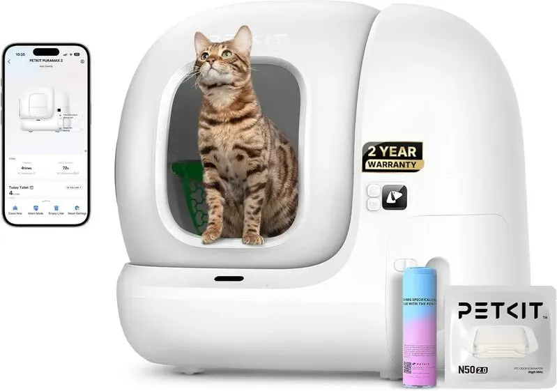 [€359]PETKIT Pura Max 2 automatische Katzentoilette, 76 l Fassungsvermögen, automatische Reinigung, xSecure