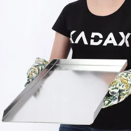 Kadax Kuchenblech aus Zinkblech, Backblech in zwei Größen, Pizzablech rechteckig für Backofen,