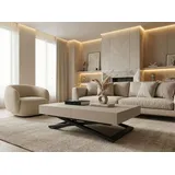 WFL GROUP Cavetta Beige Holzoptik 120-200 x 80 x 27-76 cm