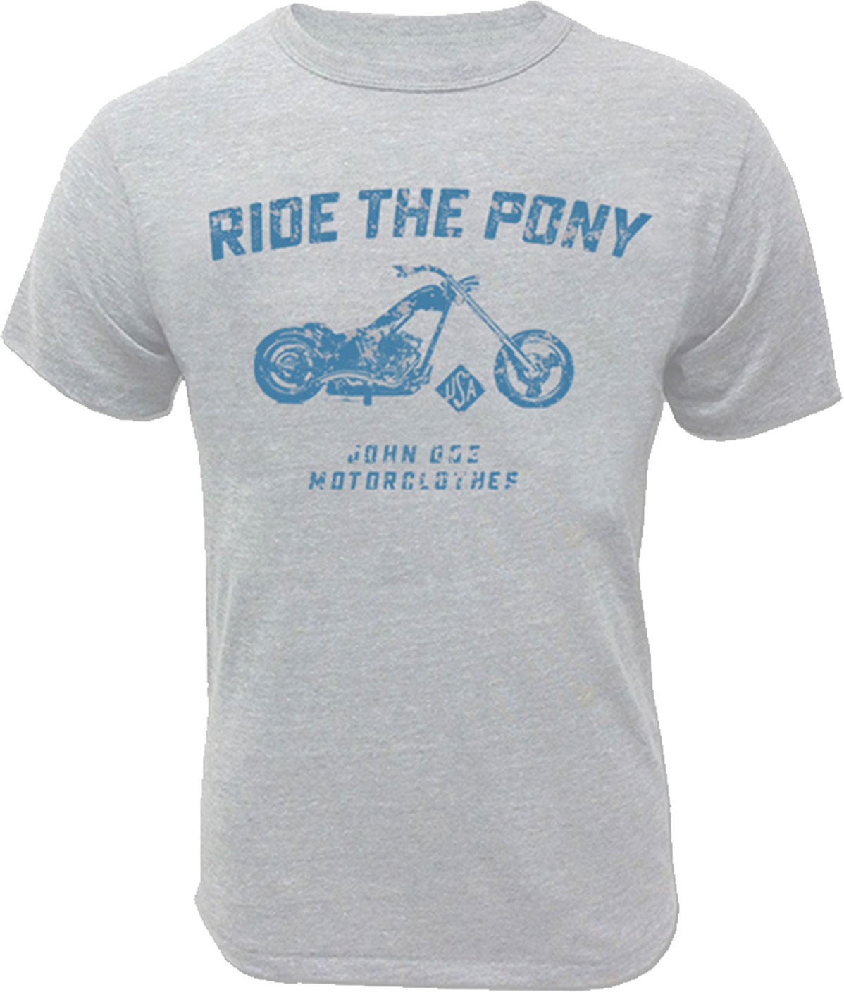 John Doe Ride The Pony, t-shirt - Gris Clair/Bleu Clair - S