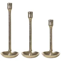 Beliani Kerzenständer-Set LIWUNG Metall Gold