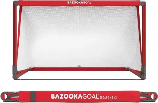 BAZOOKAGOAL ALUMINIUM Teleskoptor | 150x90cm | Rot Weiss