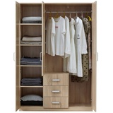 [en.casa] Kleiderschrank Bodolz 176x120x52 cm mit Spiegel